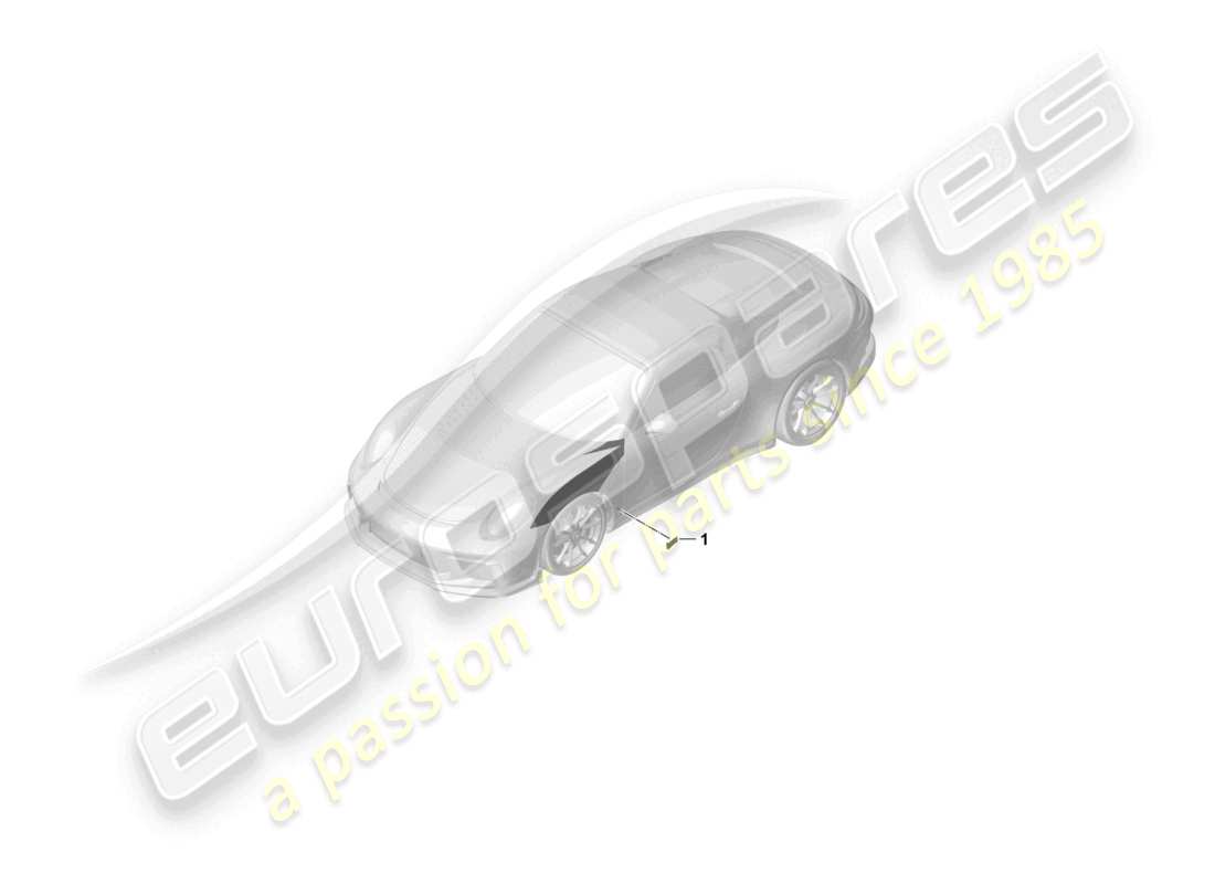 porsche 2015 (991-1 r/gt3/rs) trim strip for bumper wing part diagram