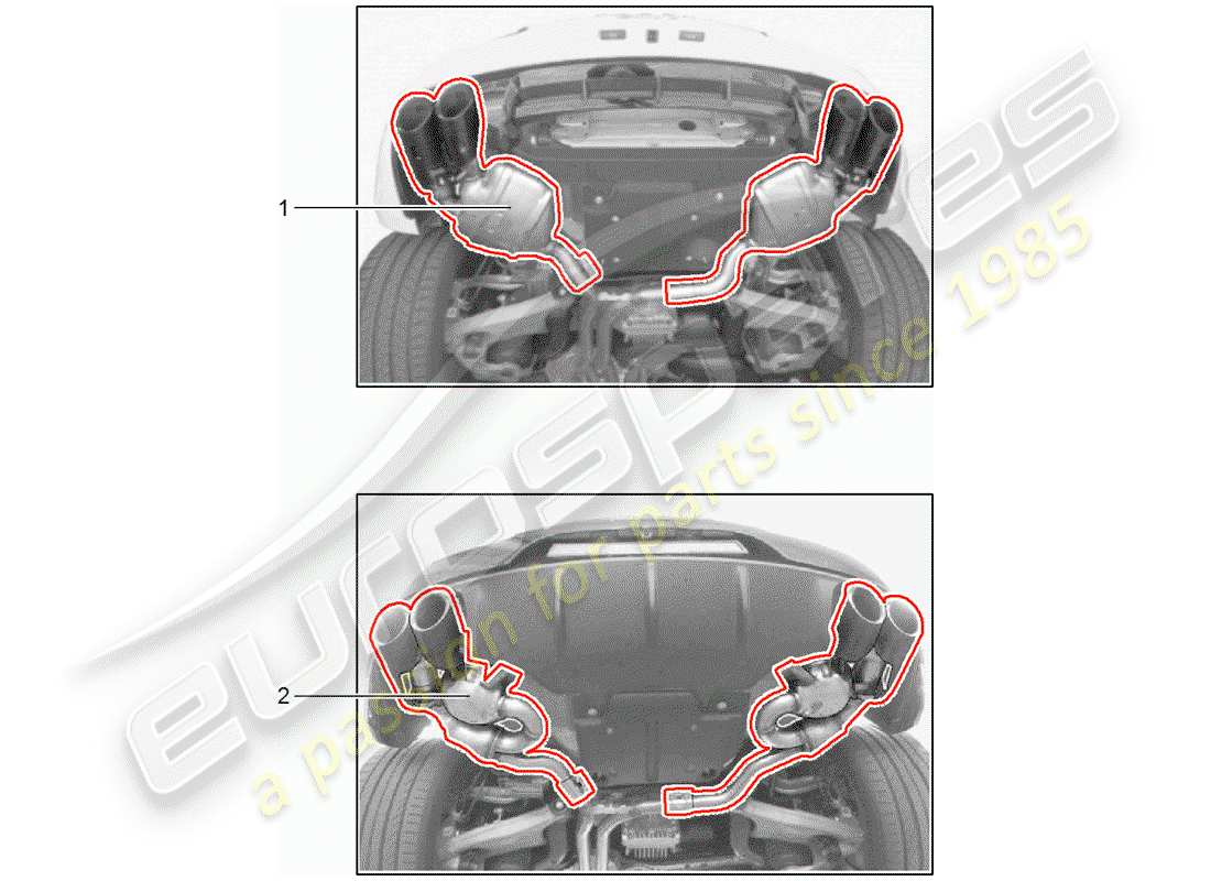porsche 2015 (tequipment macan) exhaust system part diagram