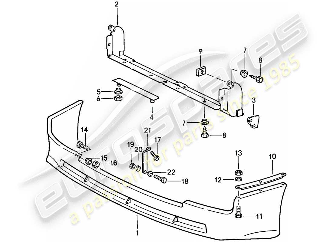 porsche 1986 (944) front spoiler part diagram