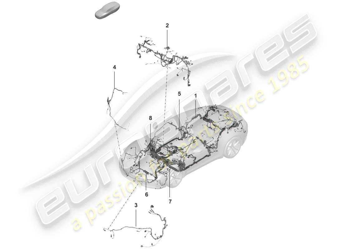 porsche 2019 (992-1) harness part diagram