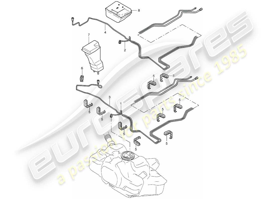 porsche 2006 (987 boxster) fuel system part diagram