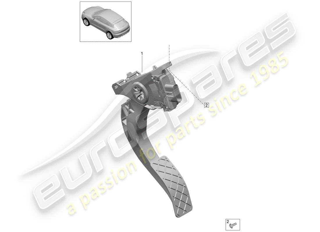 porsche 2014 (macan) accelerator pedal part diagram