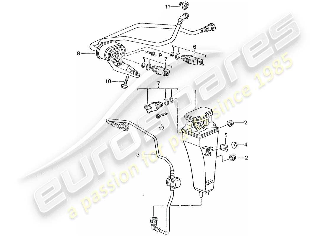 porsche 2001 (996 turbo / gt2) evaporative emission canister part diagram