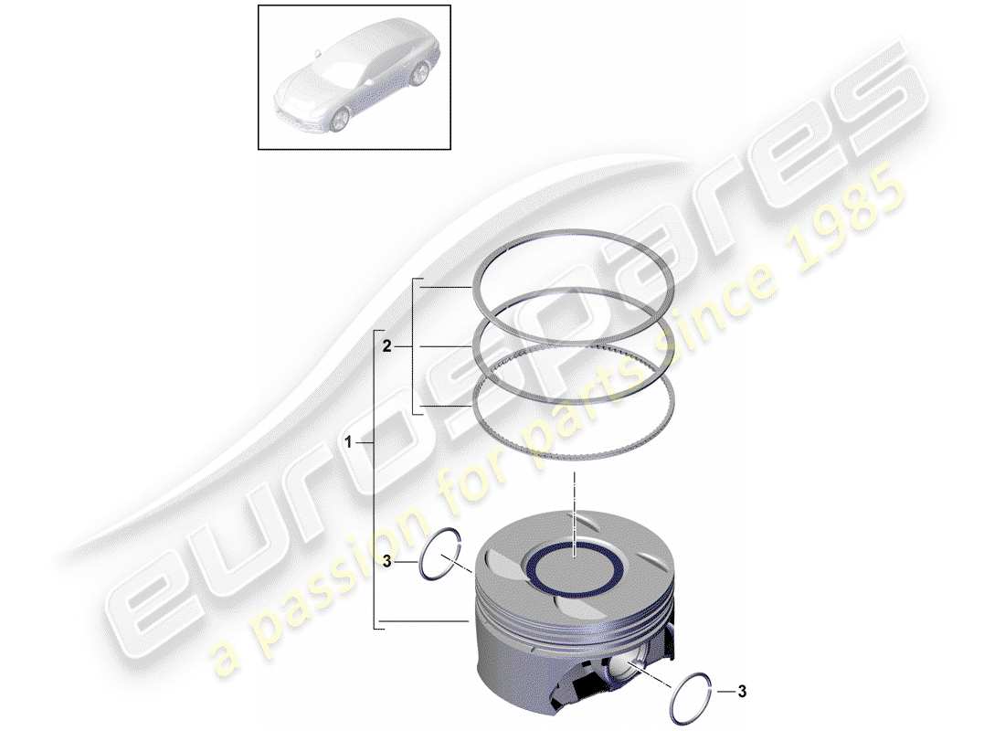porsche 2017 (panamera 971-1) piston part diagram