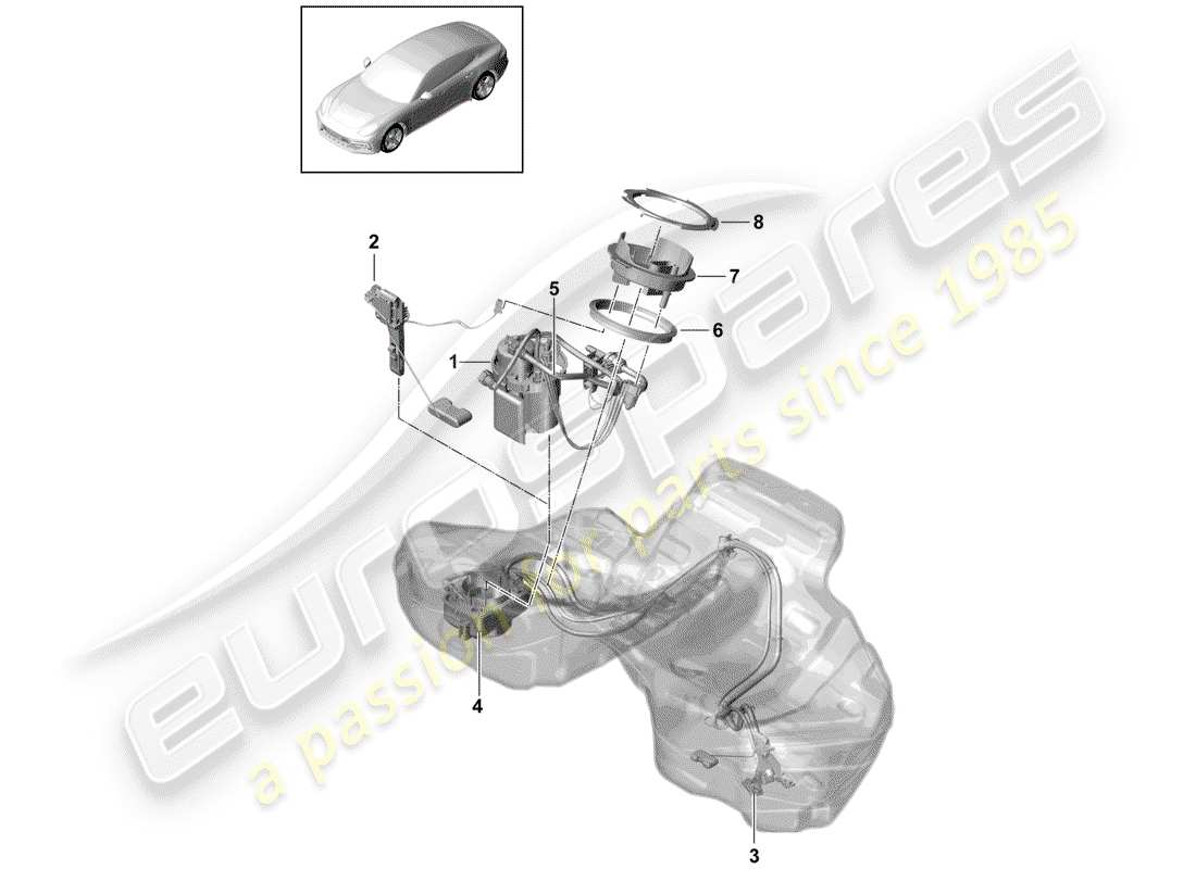 porsche 2018 (panamera 971-1) fuel pump part diagram