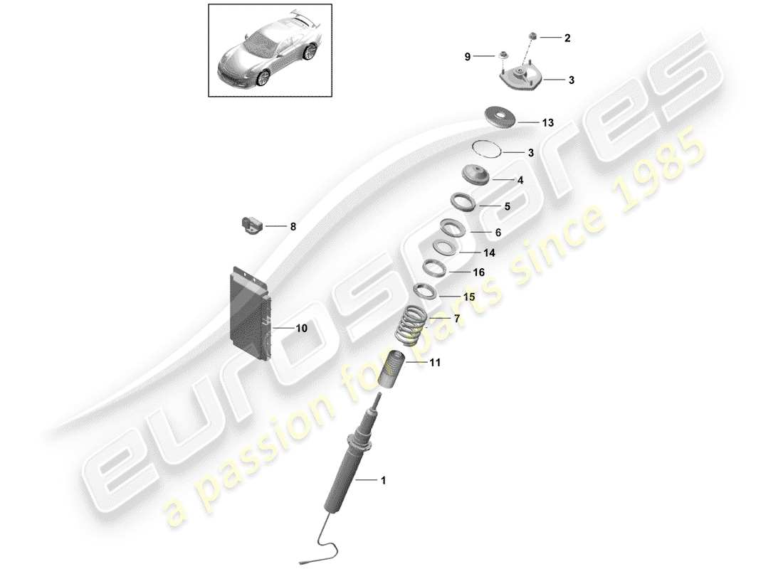porsche 2019 (991-2 r/gt3/rs) vibration damper part diagram