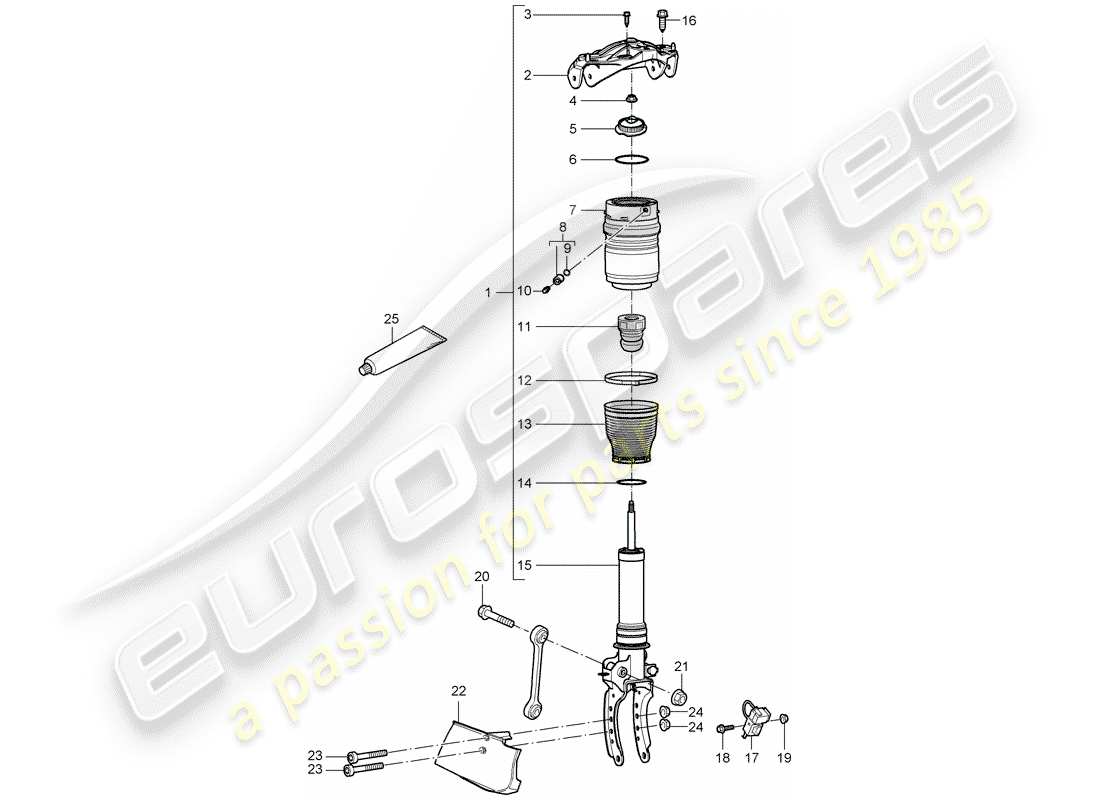 porsche 2003 (cayenne e1 9pa) suspension part diagram