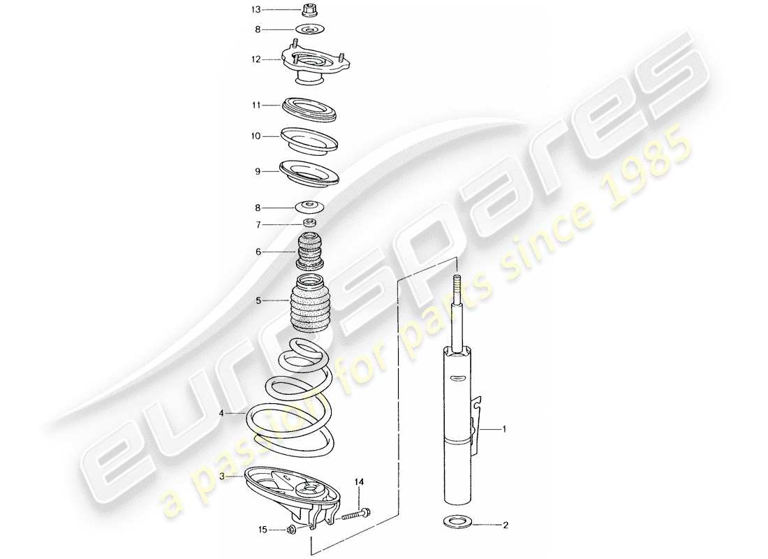 porsche 996 (2000) suspension - shock absorber - d - mj 1999>> part diagram