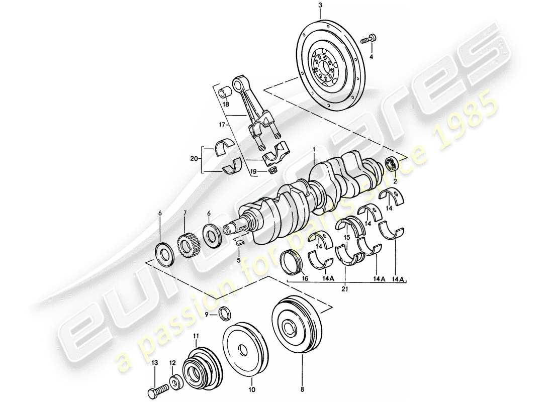 porsche 1978 (928) crankshaft - connecting rod part diagram