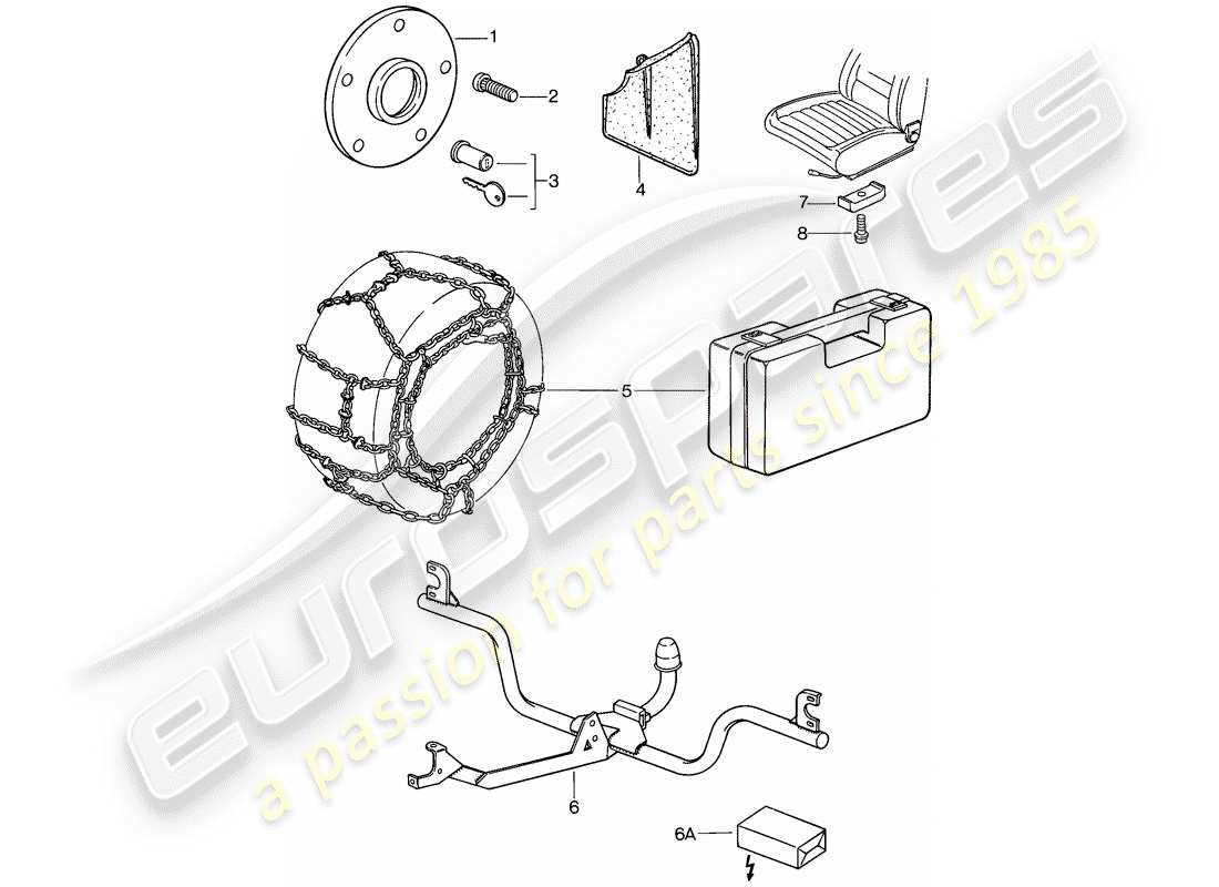 porsche 1979 (928) accessories part diagram