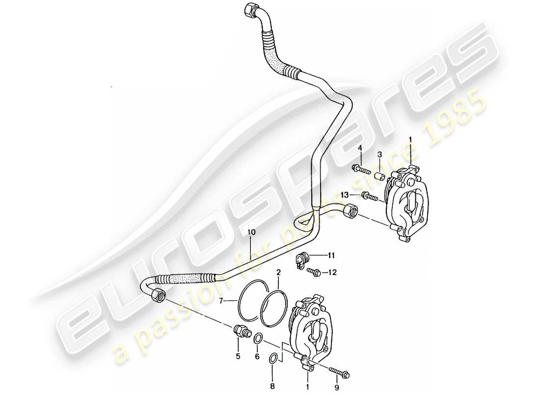 porsche 2002 (996 gt3) oil supply - return line part diagram