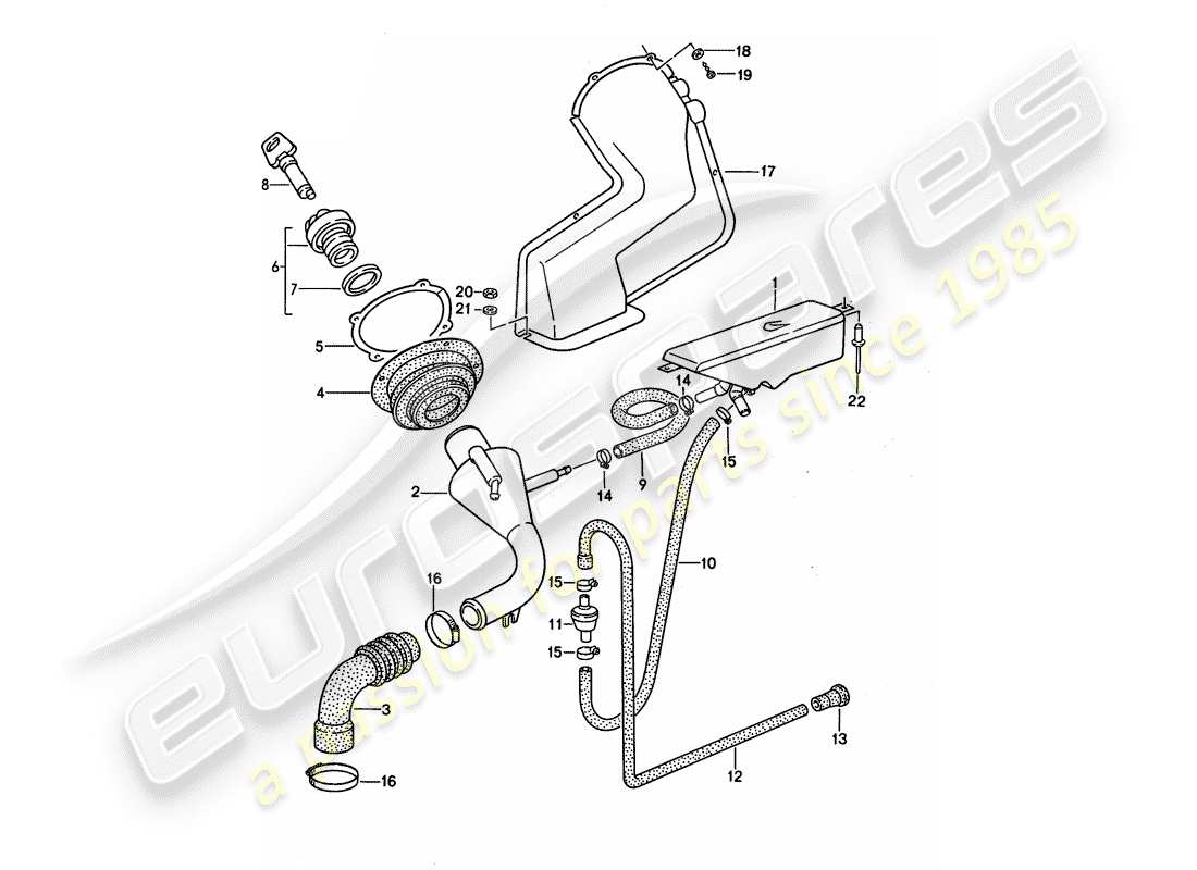 porsche 1991 (944) filler neck part diagram