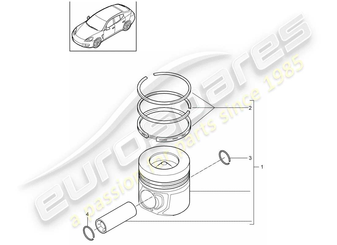 porsche panamera 970 (2015) piston part diagram