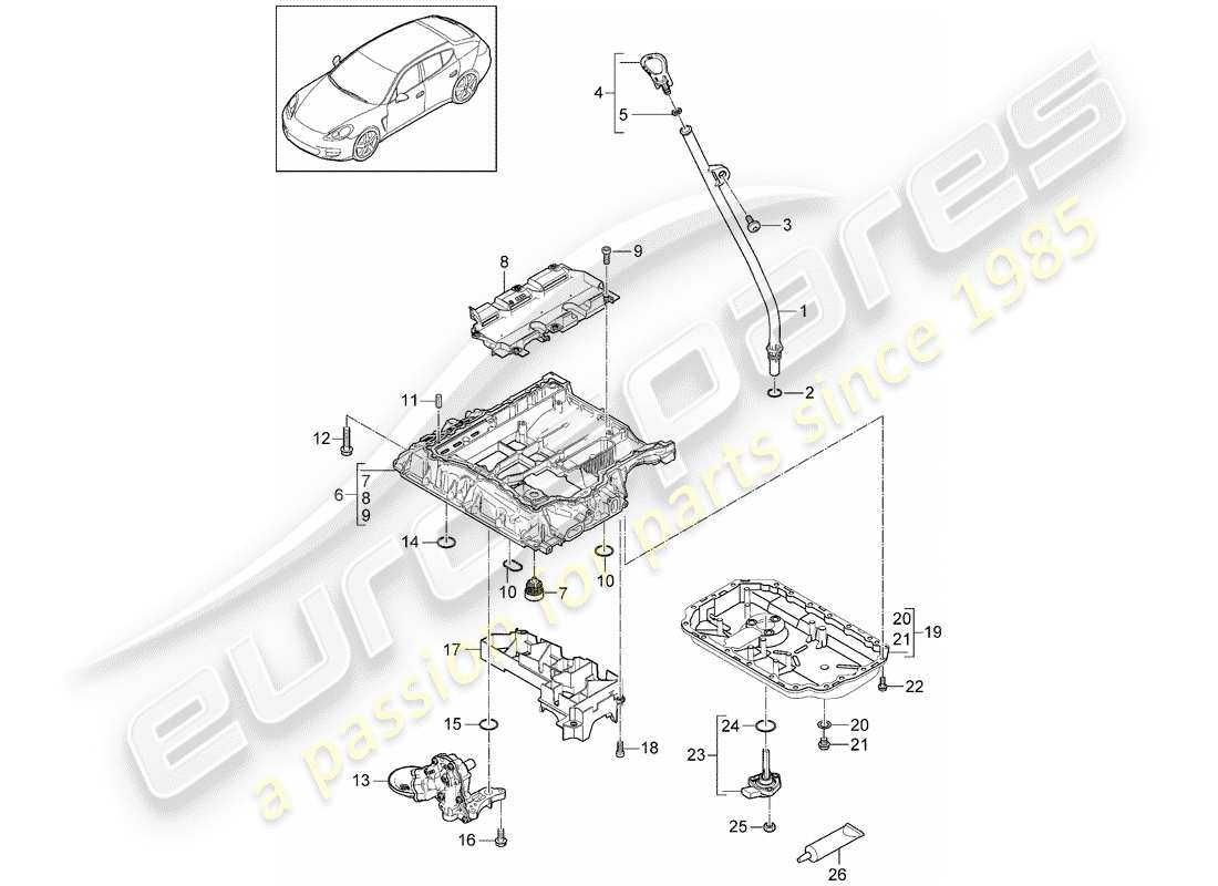 porsche 2013 (panamera 970) oil-conducting housing part diagram