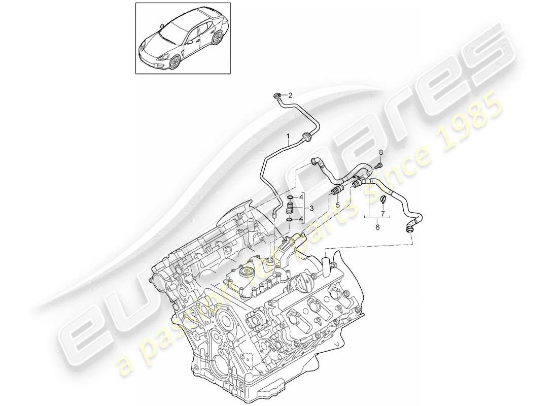 porsche 2015 (panamera 970) breather line part diagram