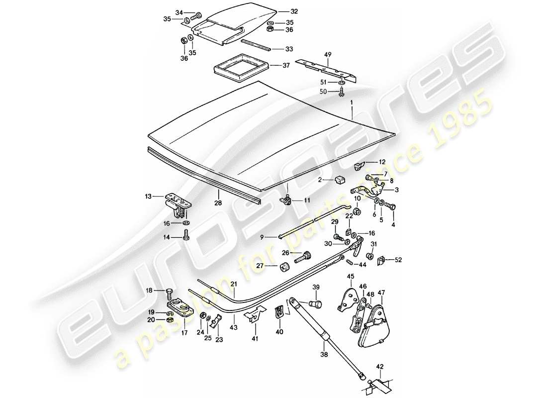 porsche 1982 (924) cover part diagram