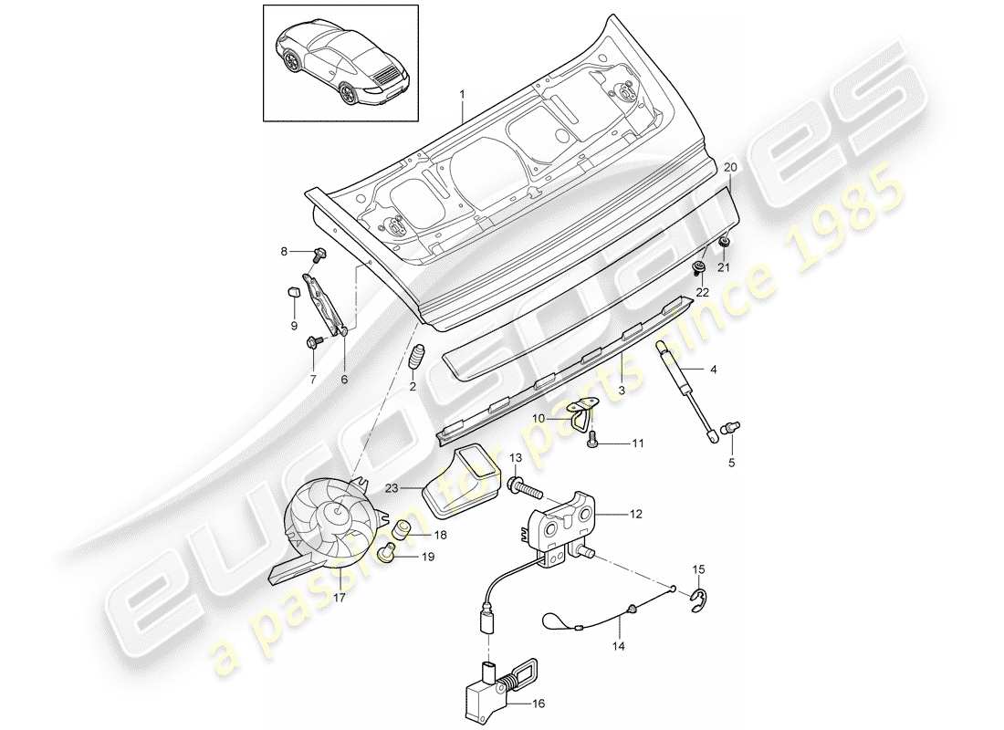 porsche 2009 (997-2) cover part diagram