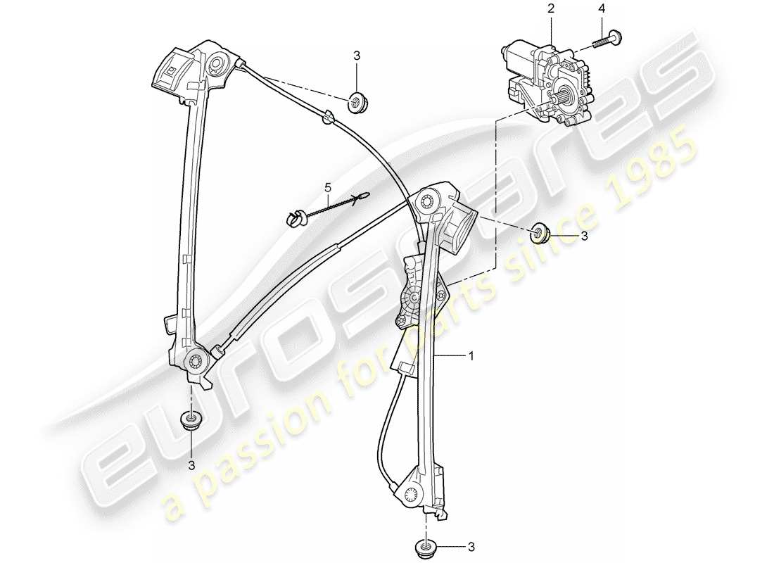 porsche 997 gen. 2 (2010) window regulator part diagram