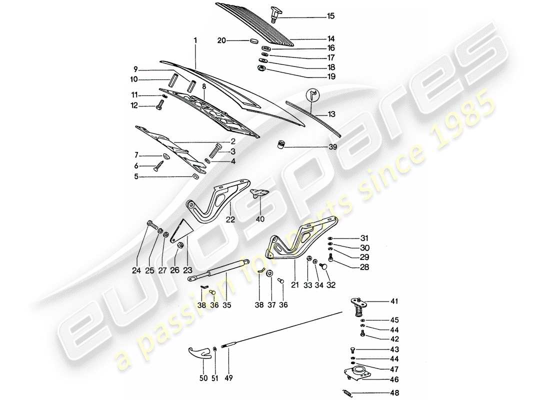 porsche 1974 (911) cover part diagram