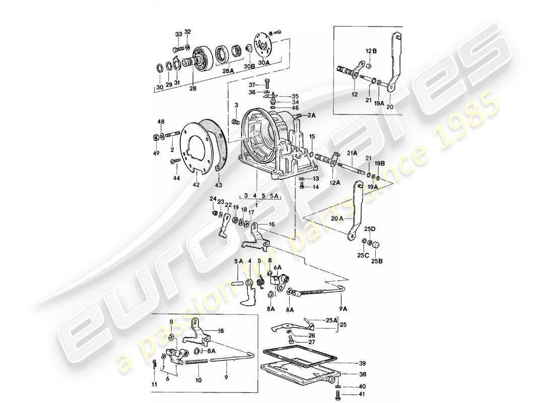 porsche 1982 (924) transmission case - automatic transmission part diagram
