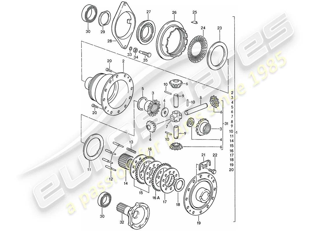 porsche 1991 (928) manual gearbox - porsche - limited slip differential - d - mj 1990>> part diagram