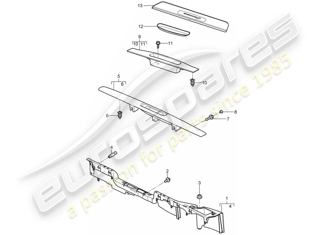porsche 2012 (997-2) lining part diagram