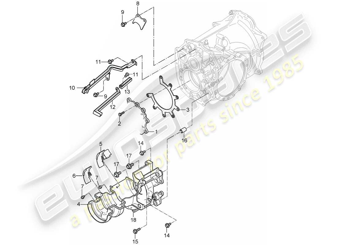 porsche 2005 (997-1) gears and shafts part diagram