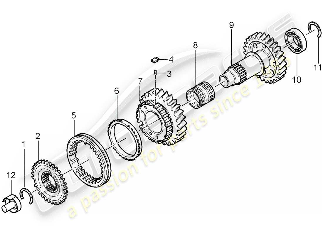 porsche 997 (2008) reverse gear parts diagram