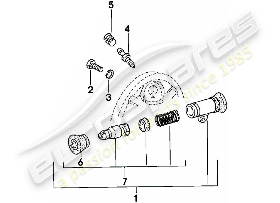 porsche 1985 (924) wheel brake cylinder - rear axle - d >> - mj 1980 part diagram