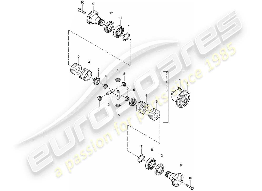 porsche 997 gt3 (2007) limited slip differential part diagram