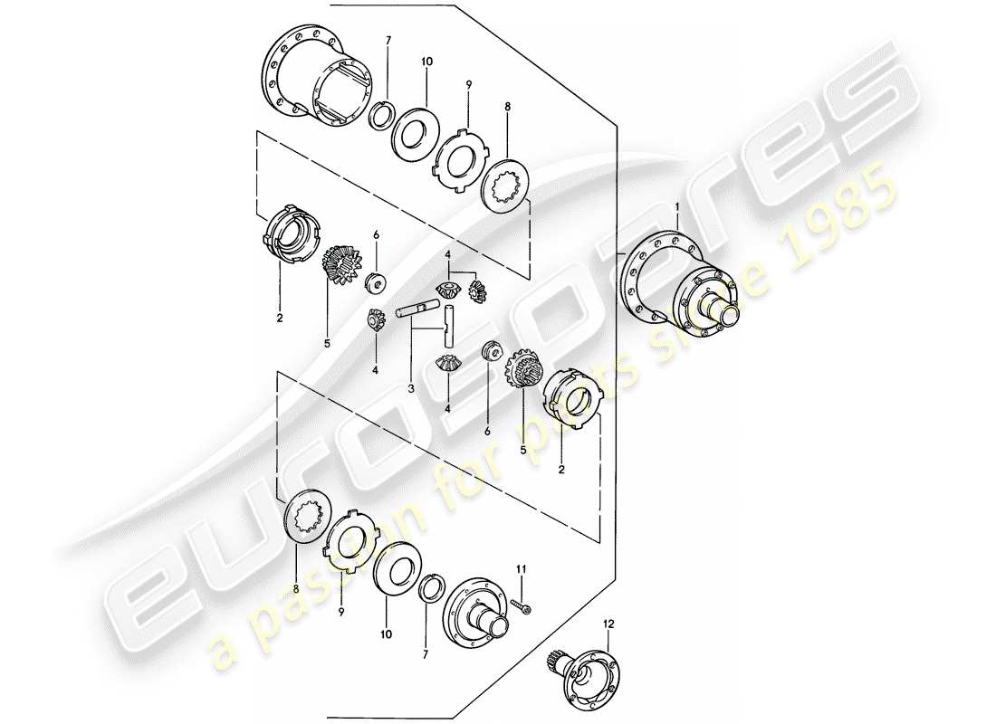 porsche 1986 (924s) limited slip differential part diagram