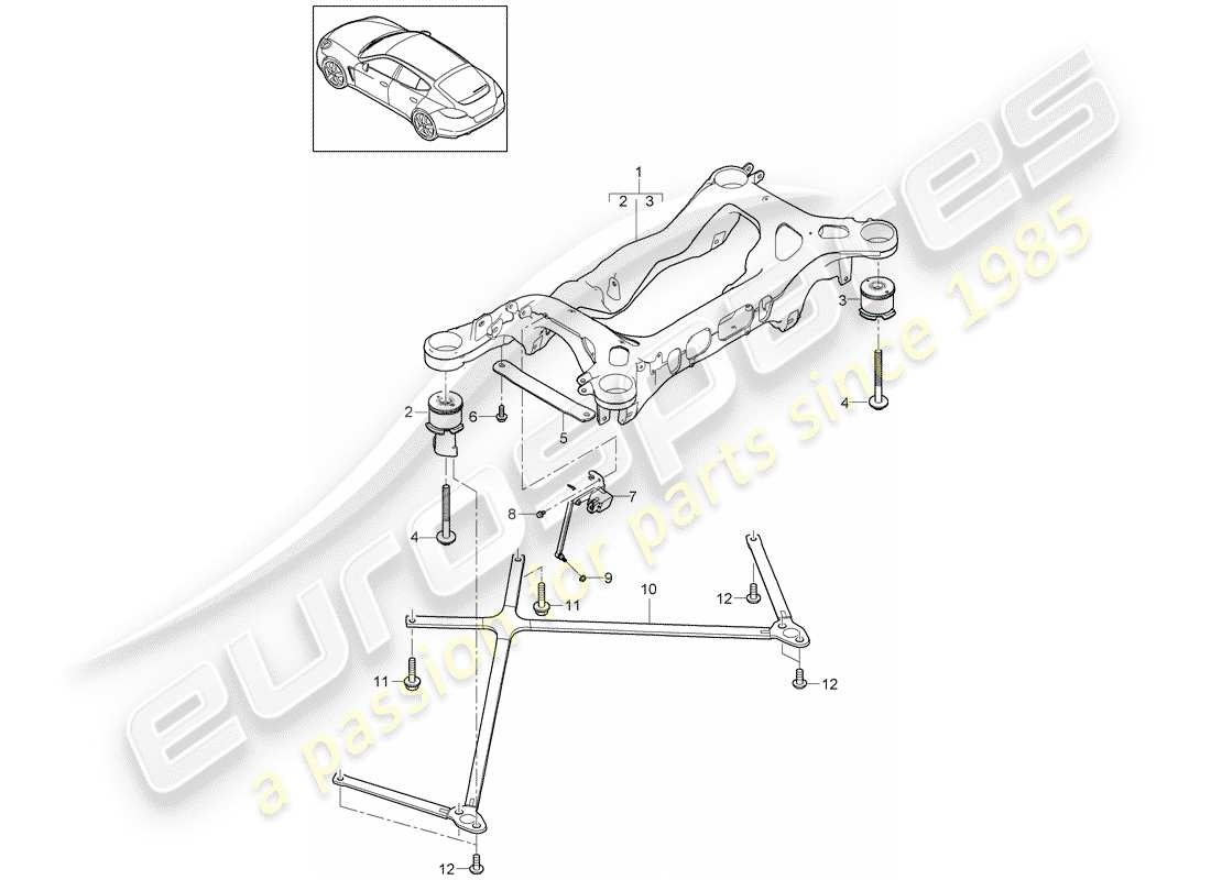 porsche 2012 (panamera 970) rear axle part diagram