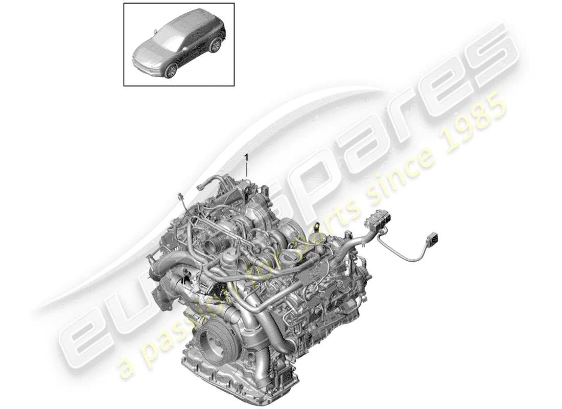 porsche 2020 (cayenne e3 9ya/9yb) replacement engine part diagram