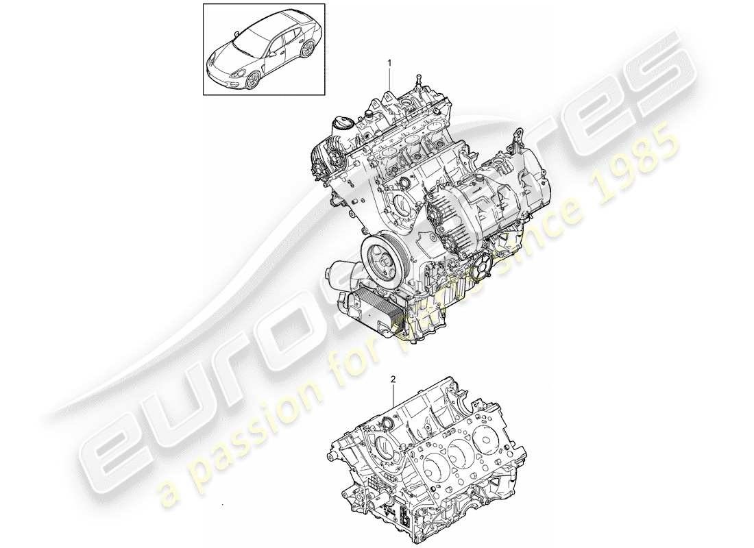 porsche 2011 (panamera 970) long block part diagram