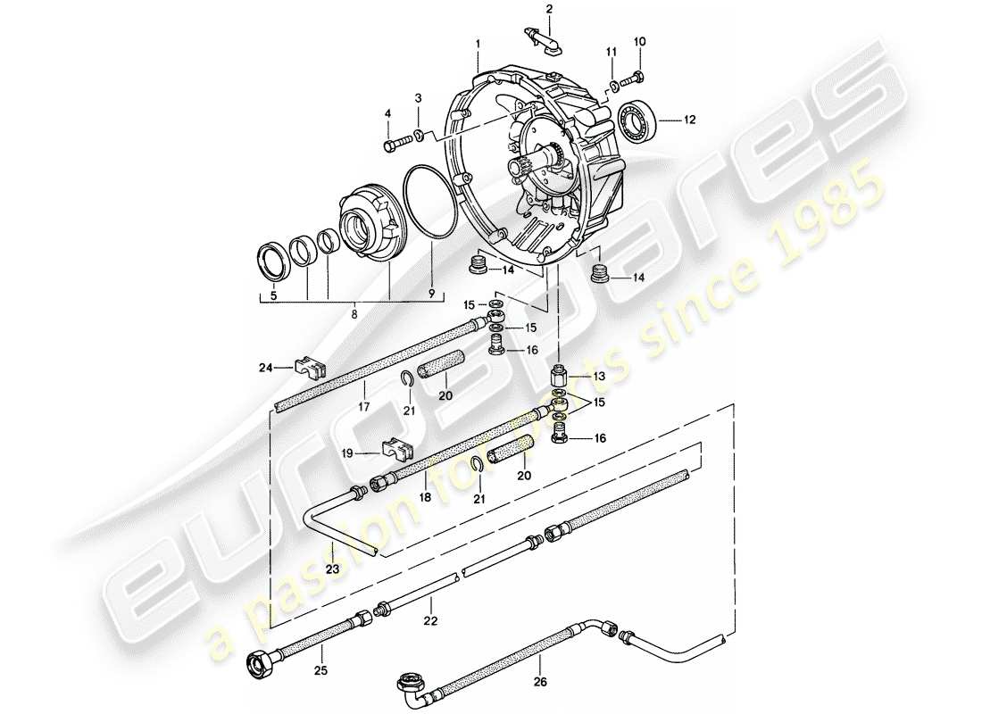 porsche 1980 (928) transmission case - 1 - automatic transmission part diagram
