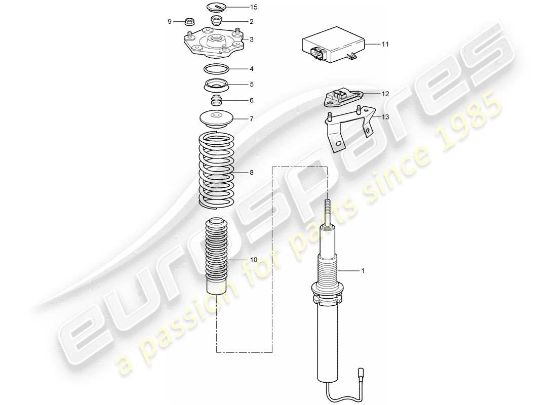 porsche 2007 (997-1 turbo / gt2) suspension parts diagram
