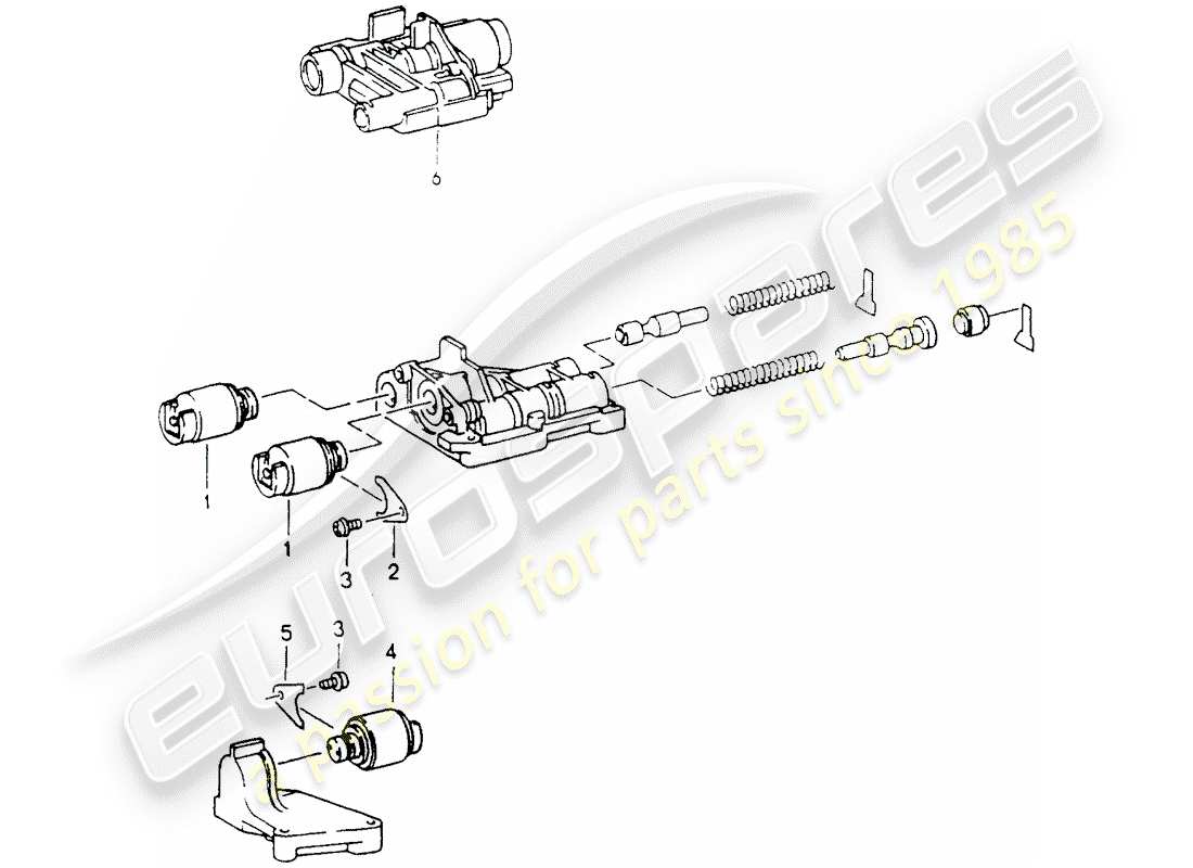 porsche 1990 (964) tiptronic - solenoid valve part diagram