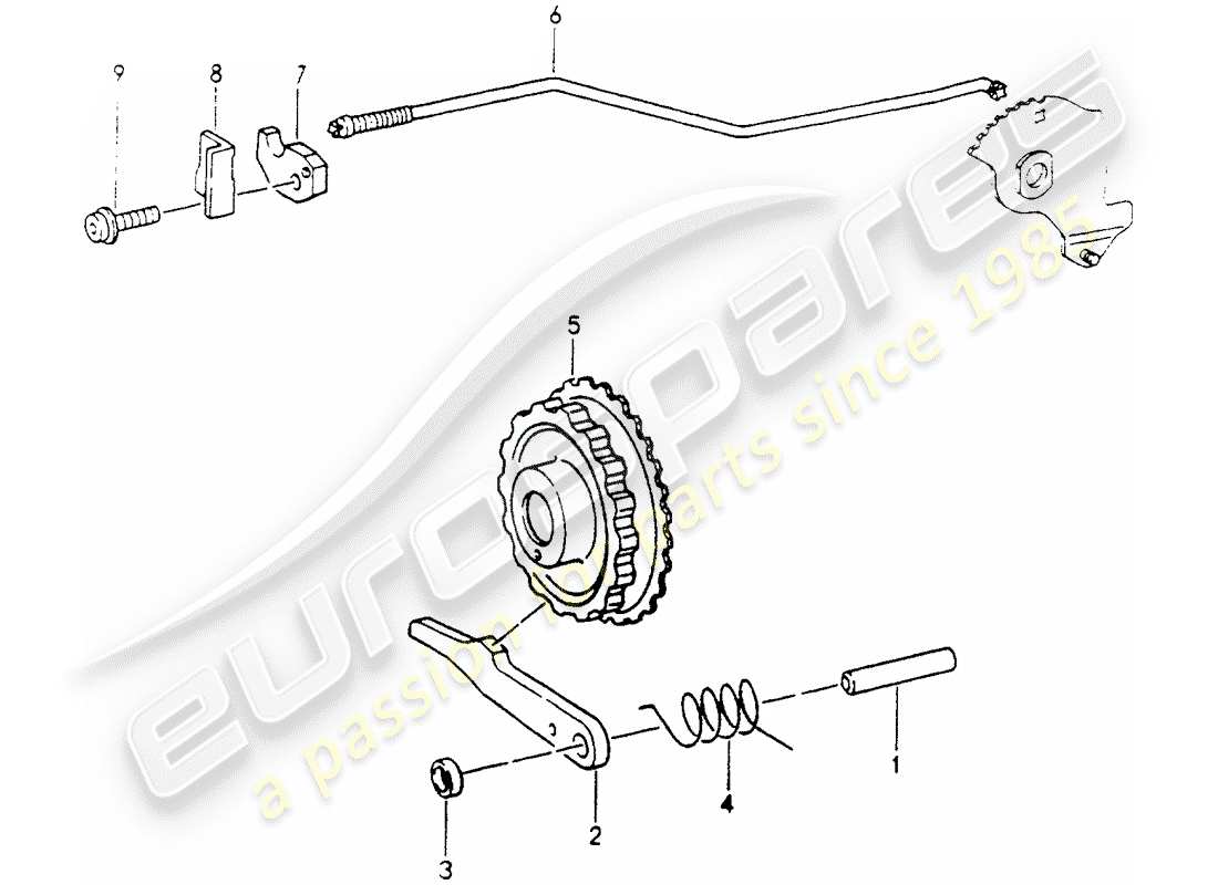 porsche 1990 (964) tiptronic - parking lock part diagram