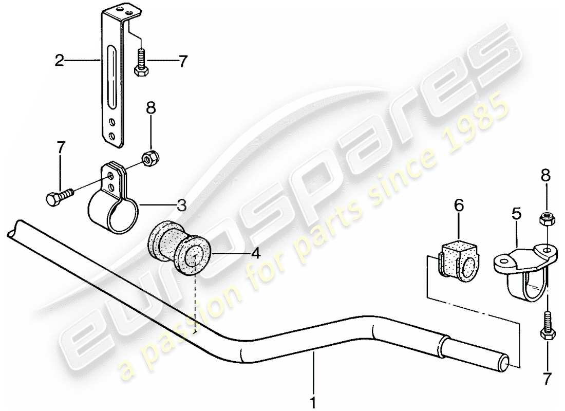 porsche 1986 (924s) stabilizer part diagram