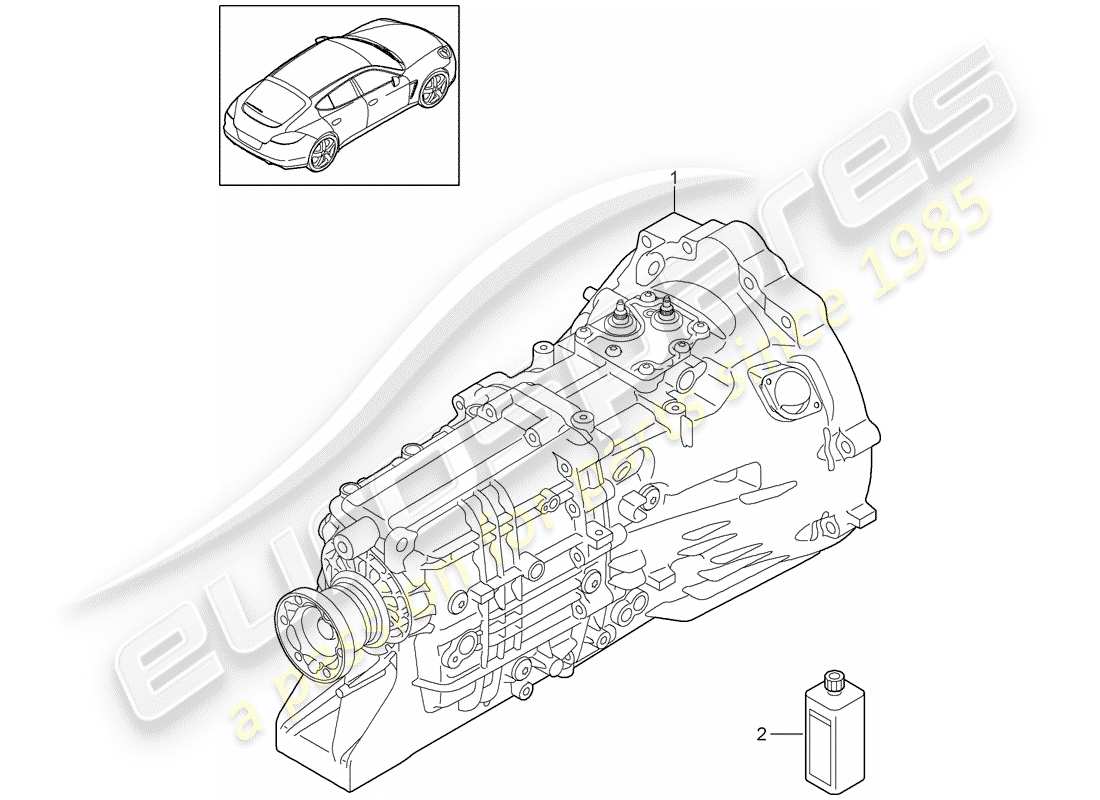 porsche panamera 970 (2014) replacement transmission parts diagram