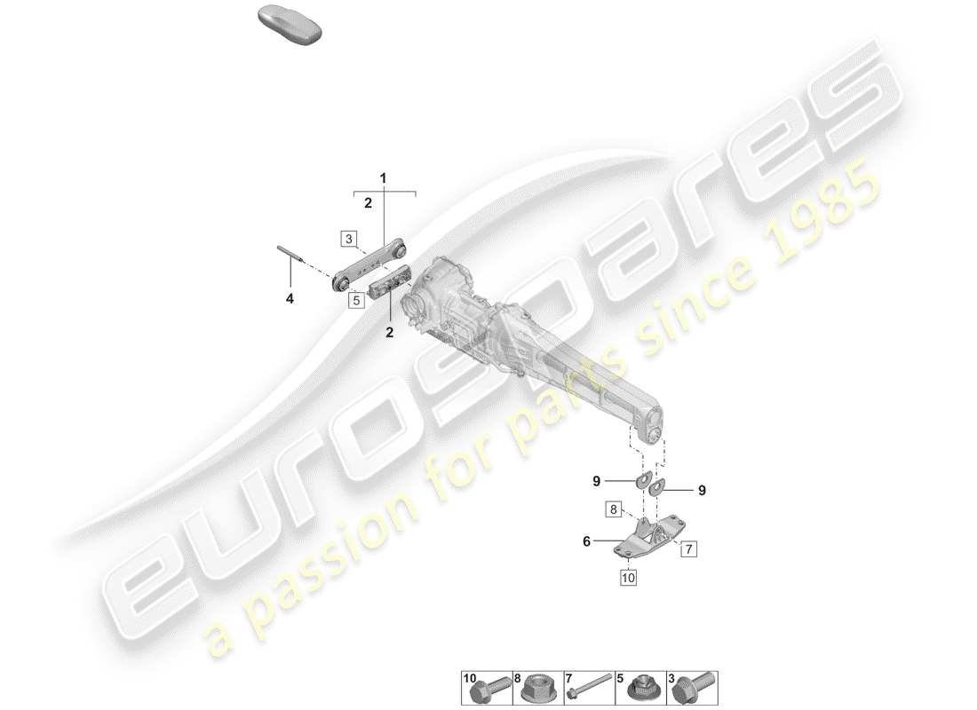 porsche 2019 (992-1) mounting parts for part diagram