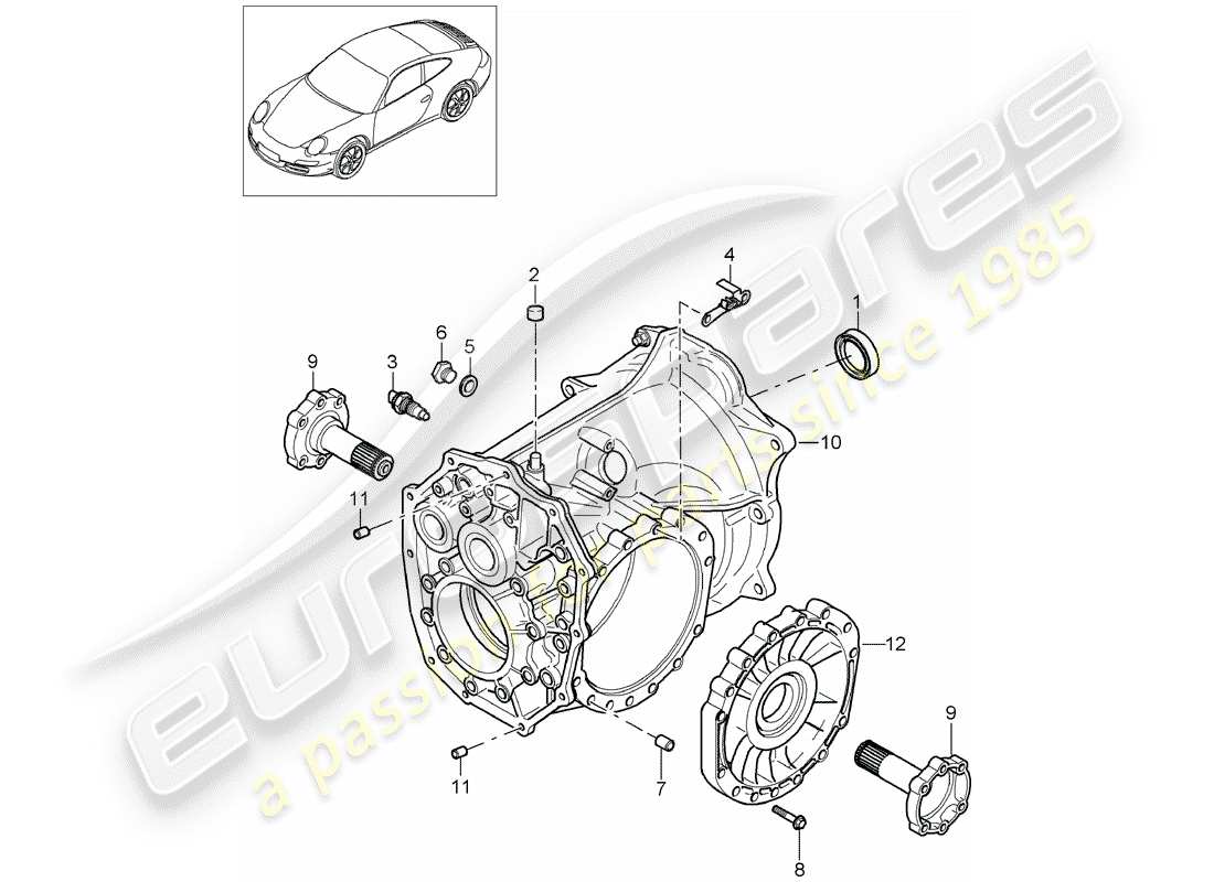 porsche 2009 (997-2) manual gearbox part diagram