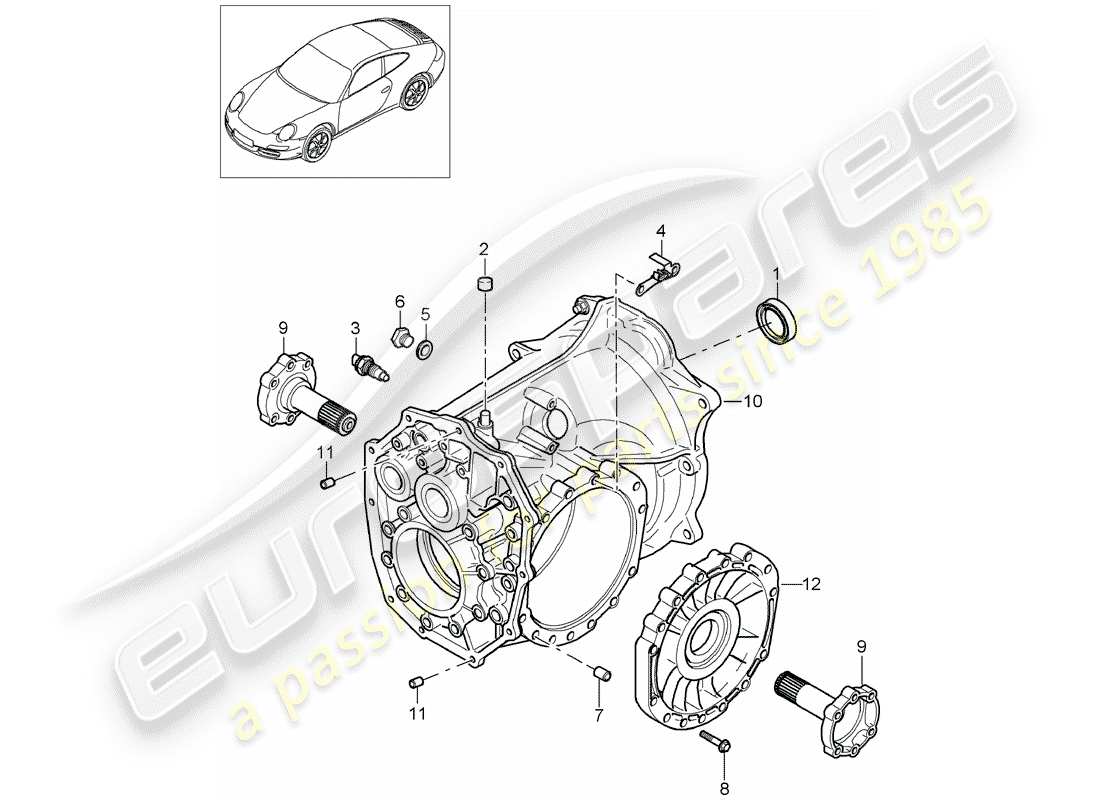 porsche 997 gen. 2 (2009) manual gearbox part diagram
