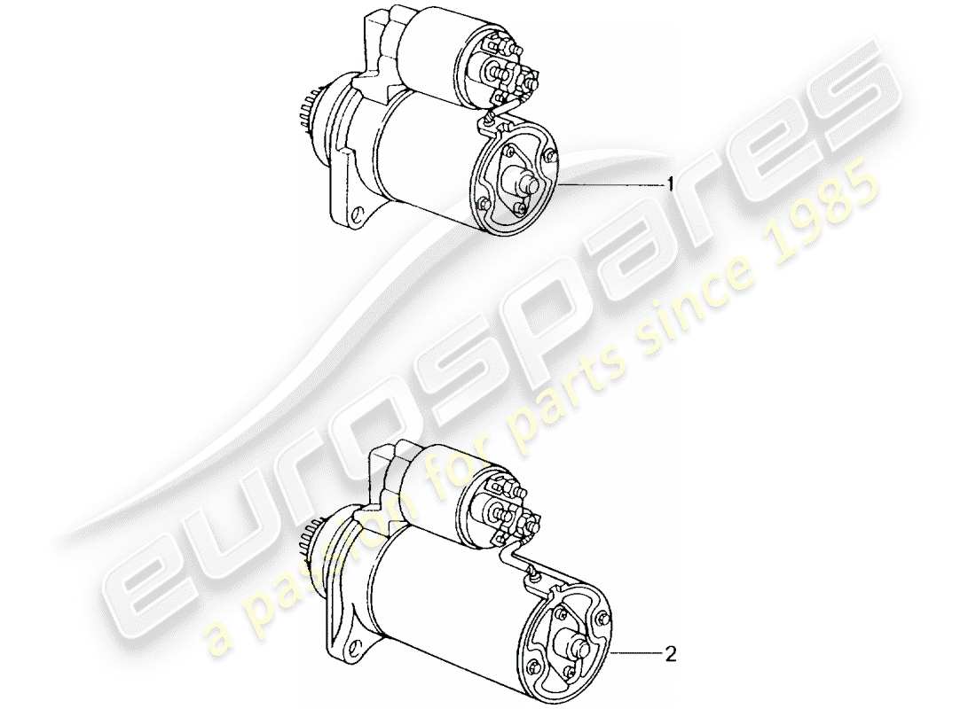 porsche replacement catalogue (1985) starter part diagram