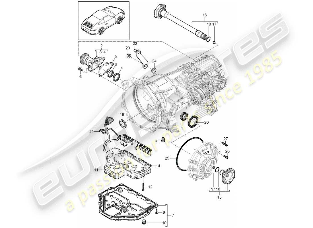porsche 2012 (997-2) - pdk - part diagram