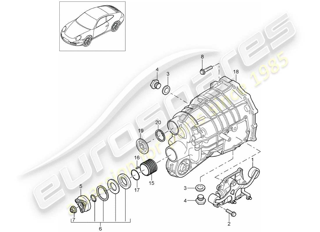porsche 2012 (997-2) manual gearbox part diagram