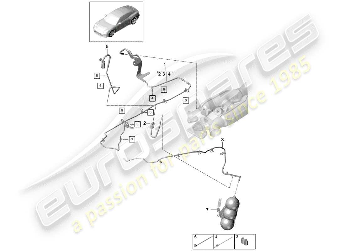 porsche 2018 (panamera 971-1) vacuum system part diagram