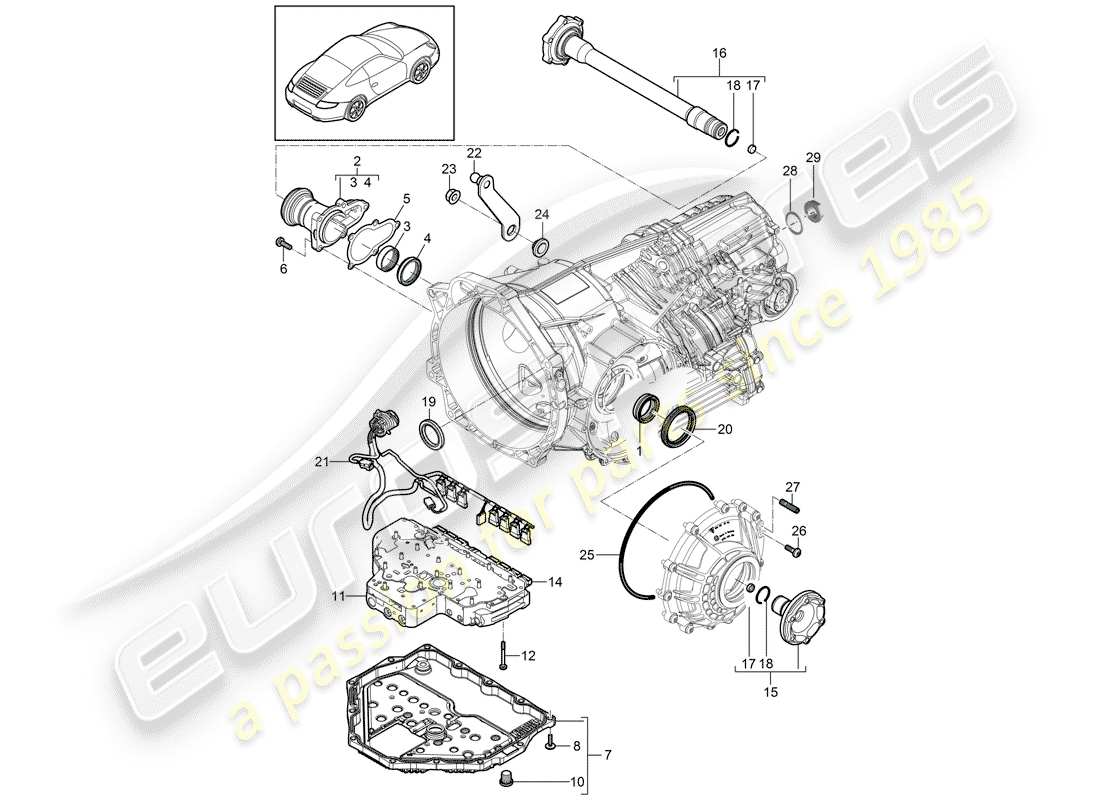 porsche 2011 (997-2) - pdk - part diagram