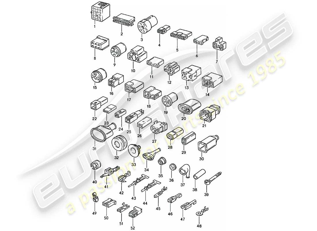 porsche 1982 (924) connector housing part diagram