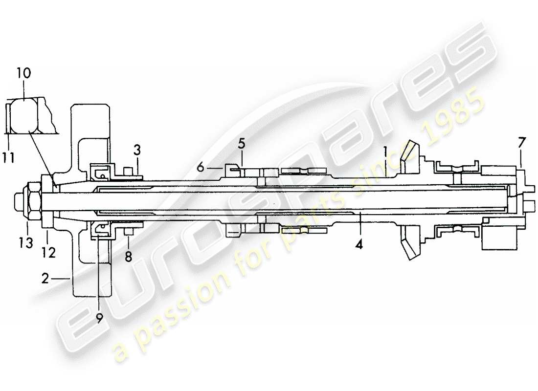 porsche 1963 (356b/356c) camshaft - and - flywheel weights - intake - cylinder - 1 + 2 part diagram